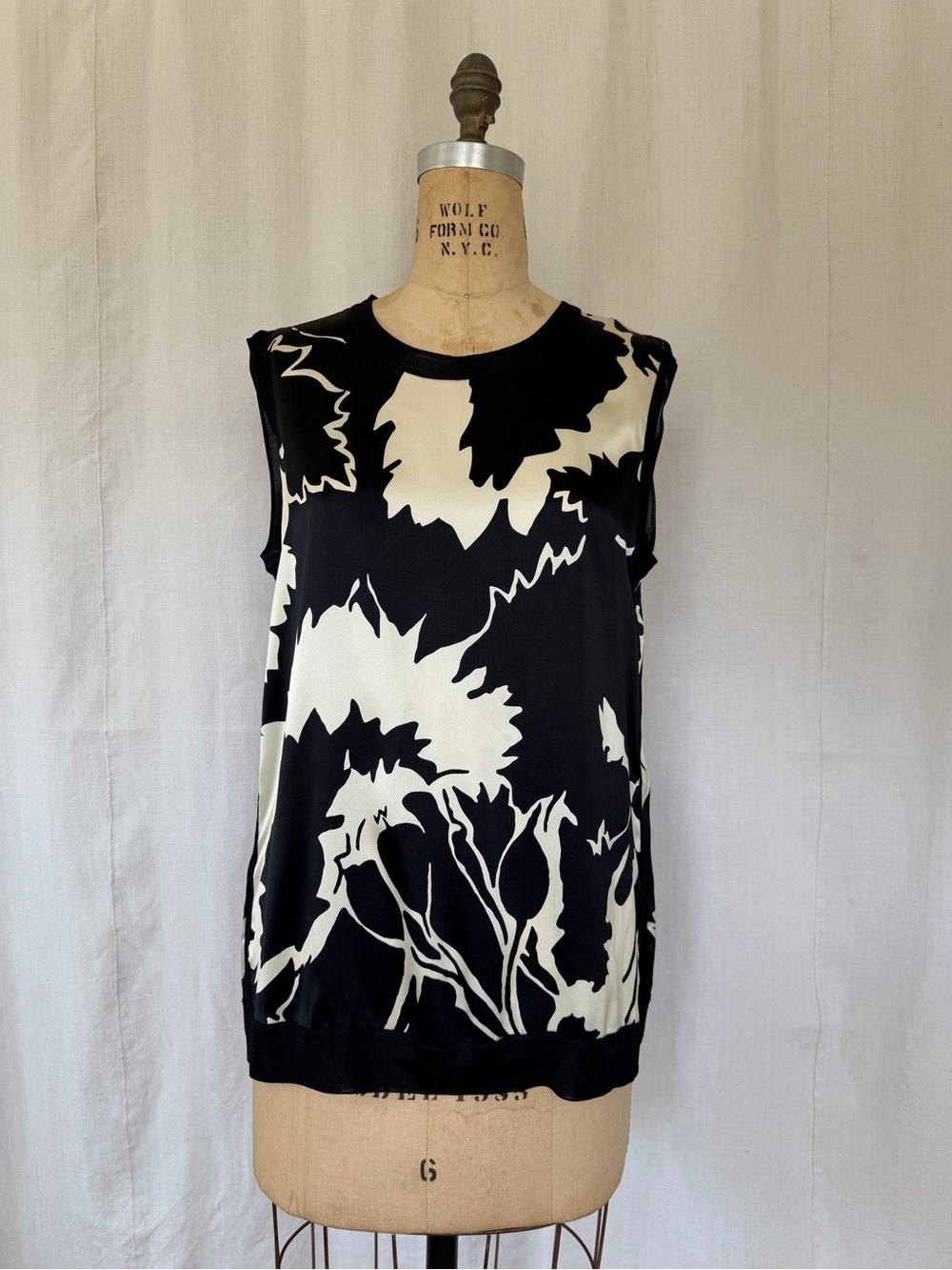 Rag & Bone x Liberty Black Floral Silk Sleeveless Top Size S